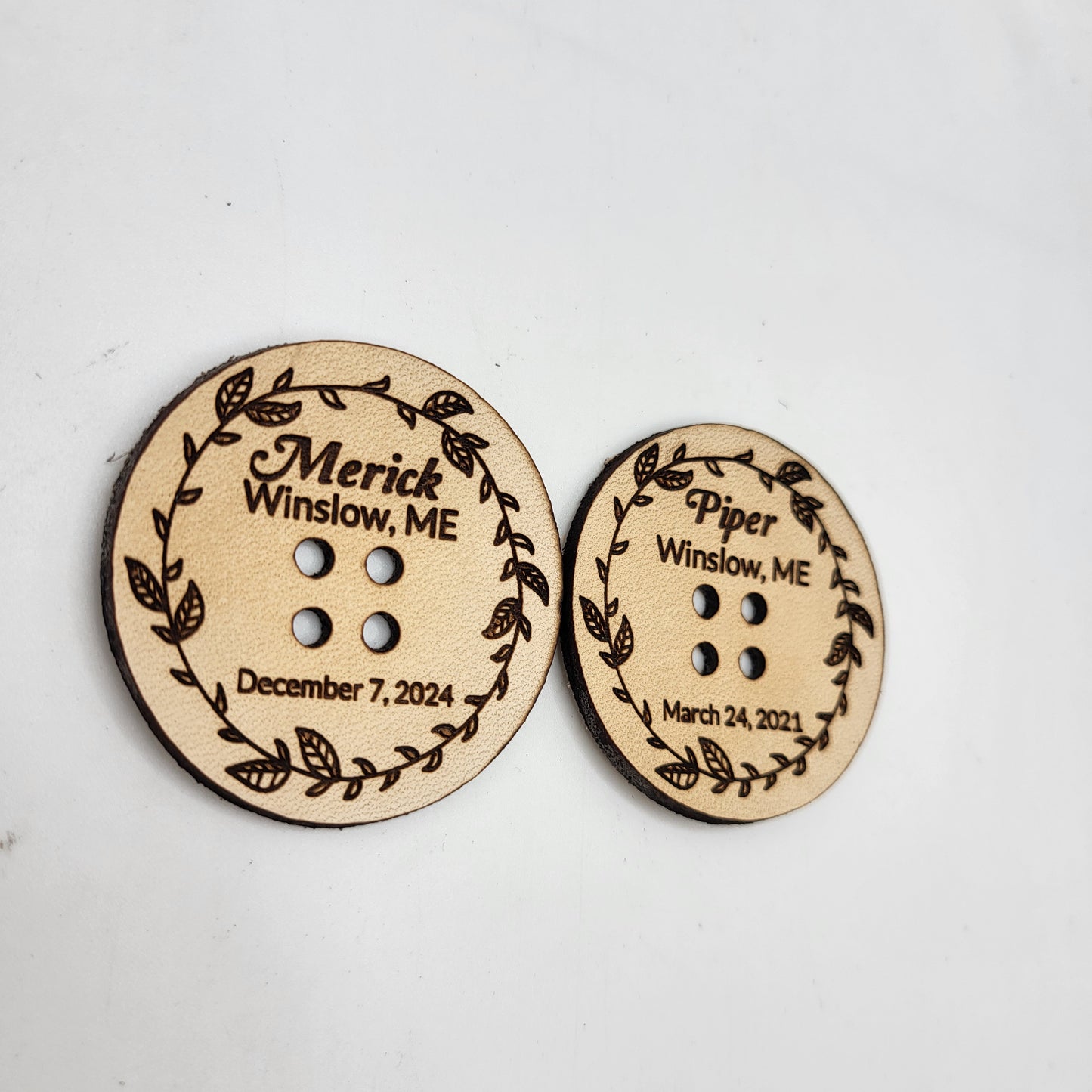 Leather Round Button