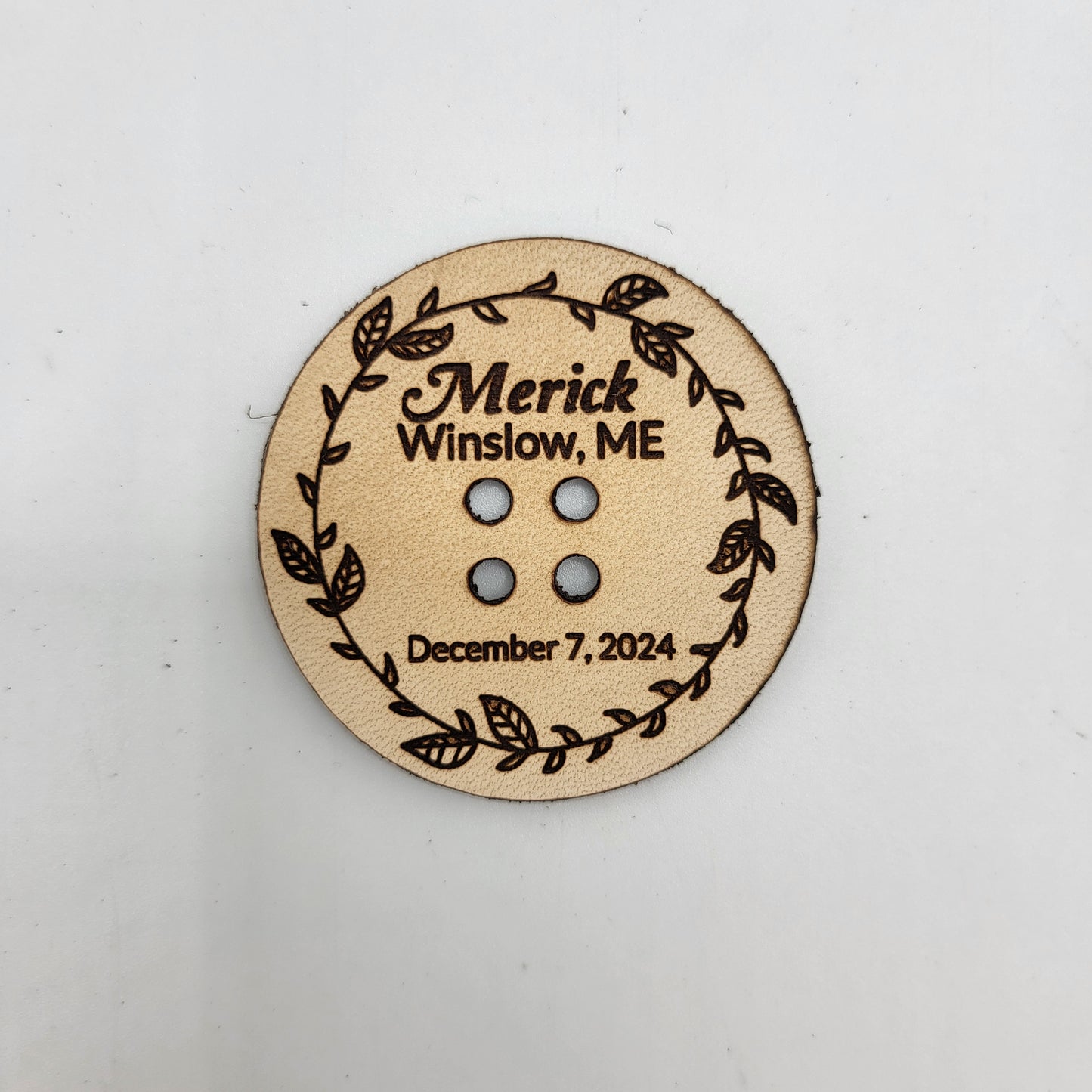 Leather Round Button