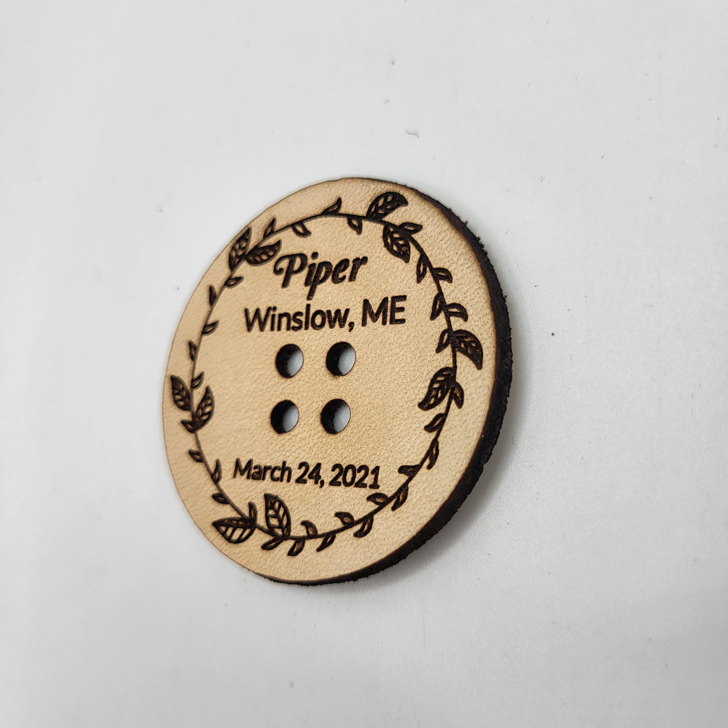 Leather Round Button