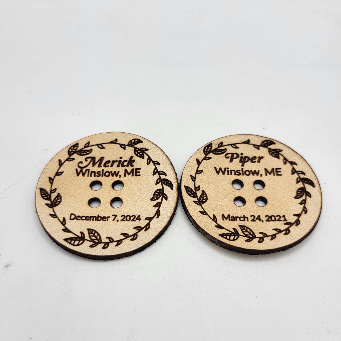 Leather Round Button