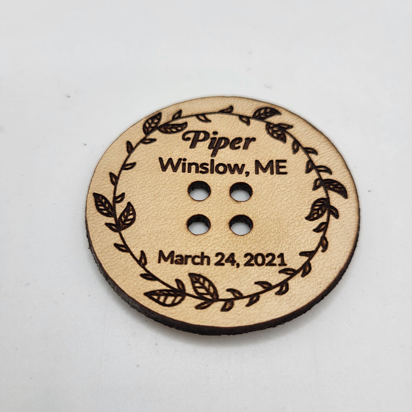 Leather Round Button