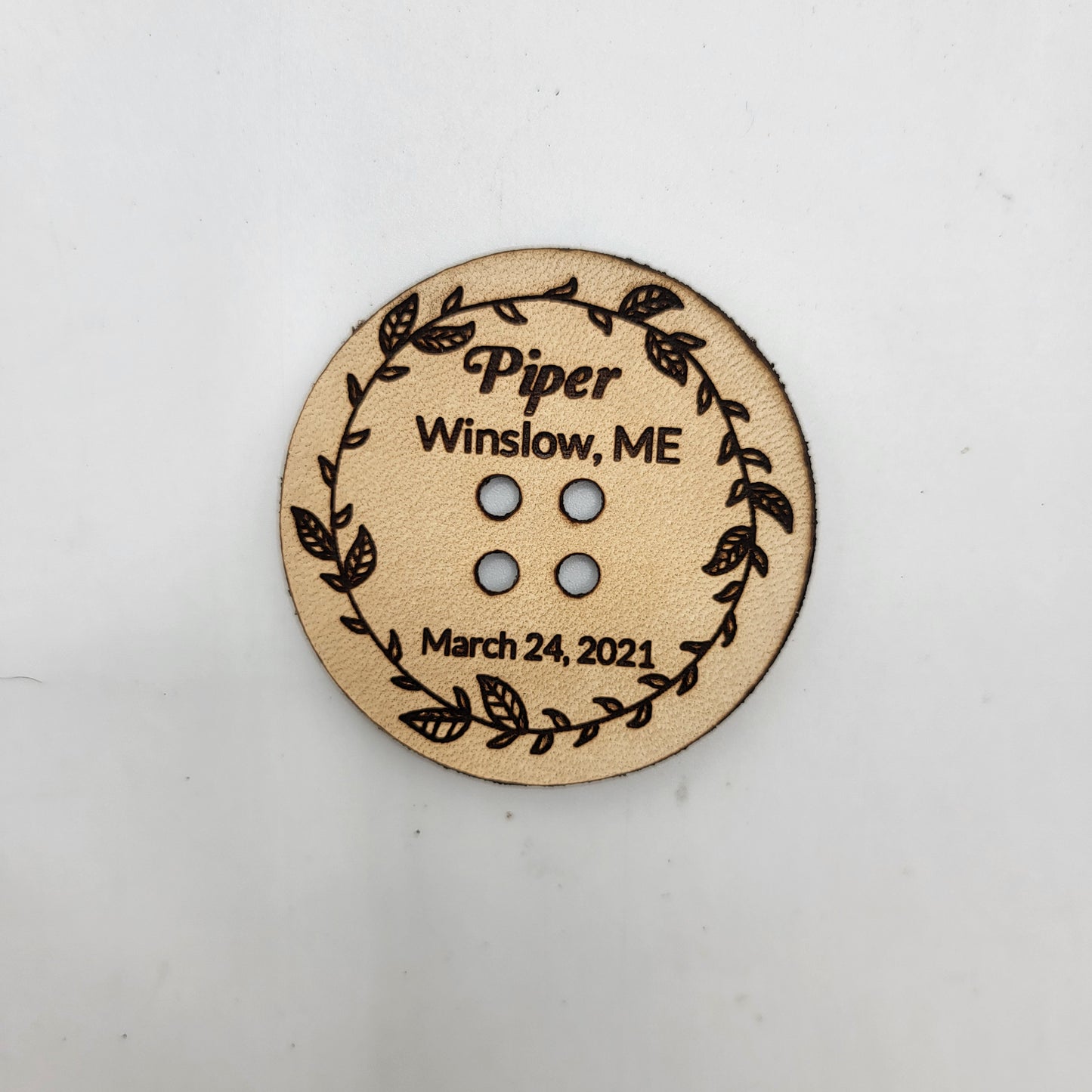 Leather Round Button
