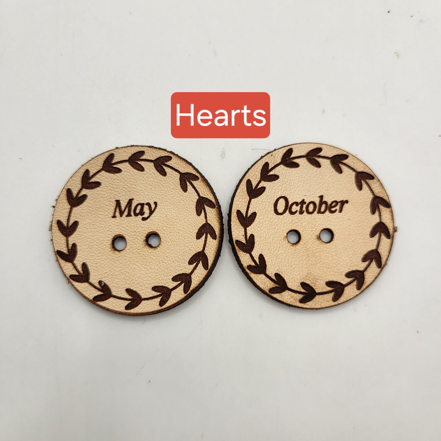 Round Leather Month Tags