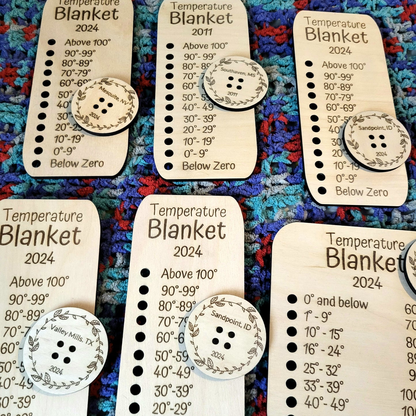 Temperature Blanket Color Chart