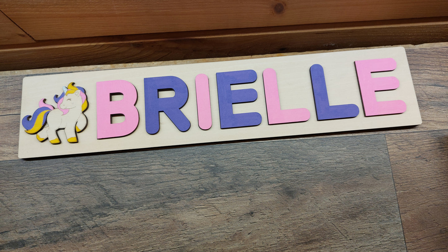 Puzzle name board