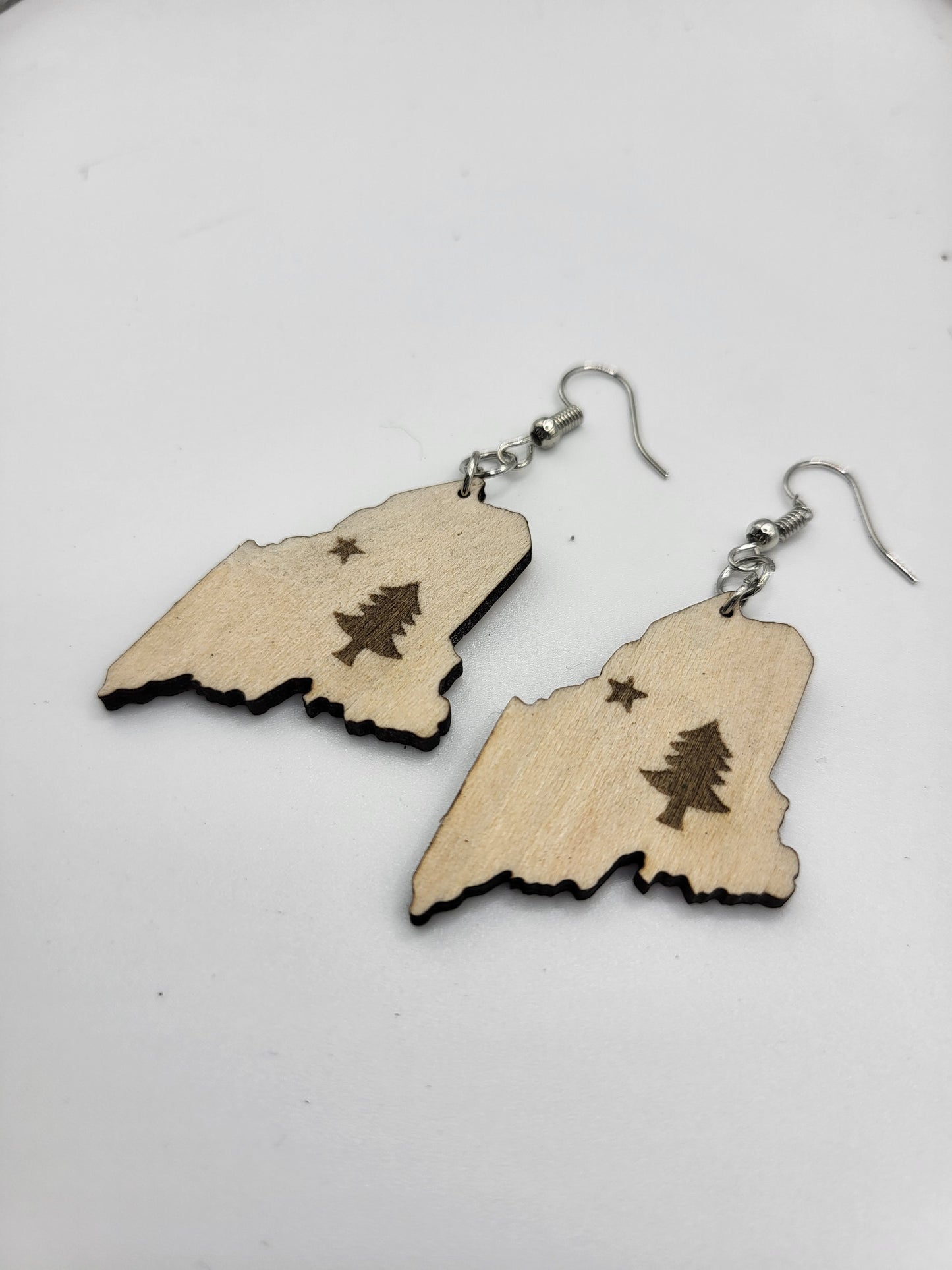 Maine Flag Earrings