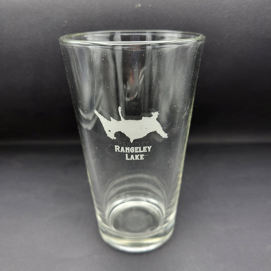 Rangeley Lake etched glassware