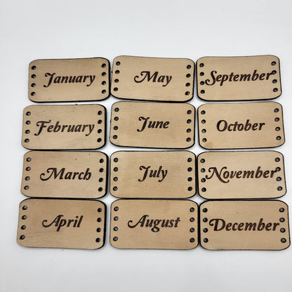 Temperature Blanket Leather Month Tags