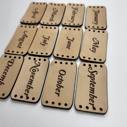 Temperature Blanket Leather Month Tags