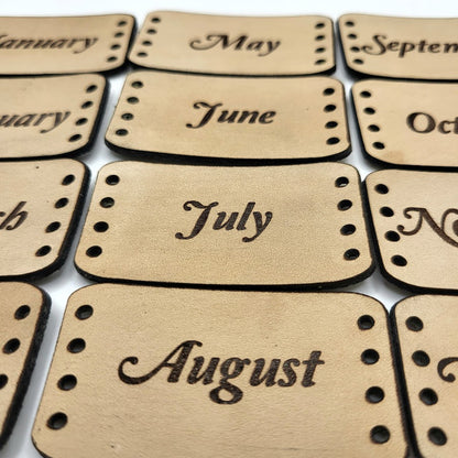 Temperature Blanket Leather Month Tags