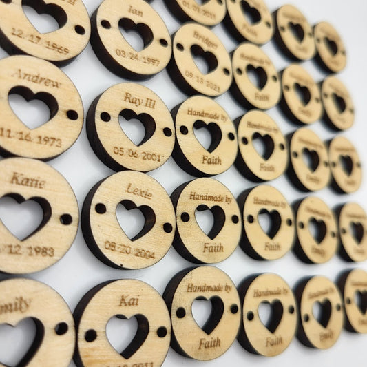 Heart Cut Out Wooden Tags