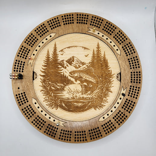 Round Cribbage Board