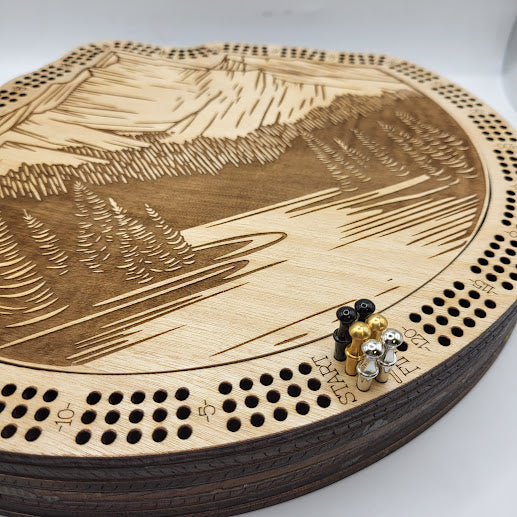 Mountain Cribbage Board