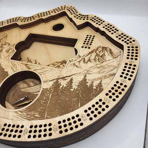 Mountain Cribbage Board