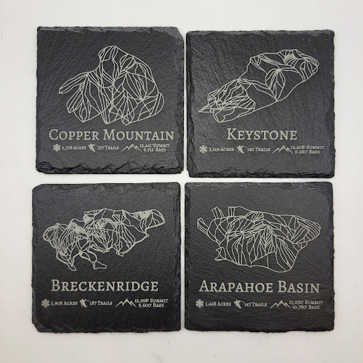 Colorado Mountain Slate Coaster Set
