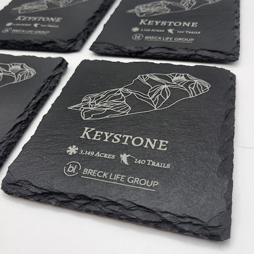 Keystone Mountain Slate Coaster Set