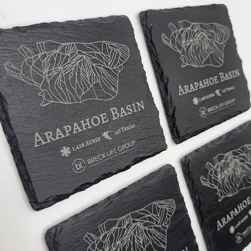 Arapahoe Basin Slate Coaster Set
