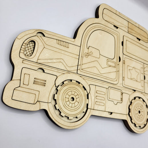 Car Puzzle 3 Layer Basswood