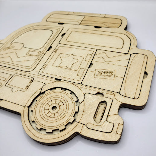 Car Puzzle 3 Layer Basswood