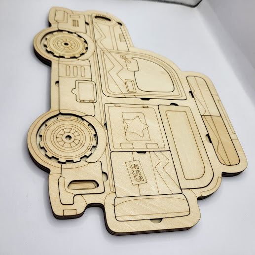 Car Puzzle 3 Layer Basswood