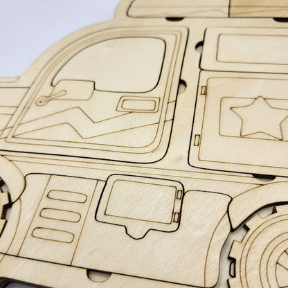 Car Puzzle 3 Layer Basswood