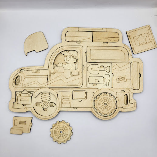 Car Puzzle 3 Layer Basswood