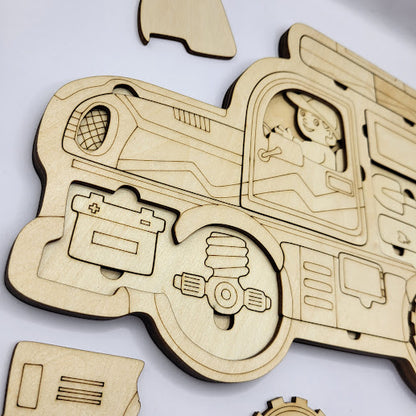 Car Puzzle 3 Layer Basswood