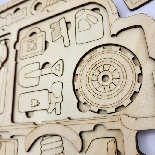 Car Puzzle 3 Layer Basswood