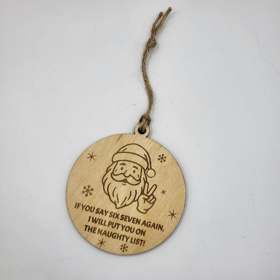 Six Seven Santa Ornament