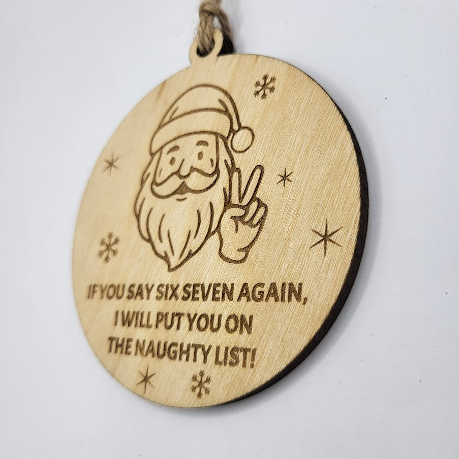 Six Seven Santa Ornament