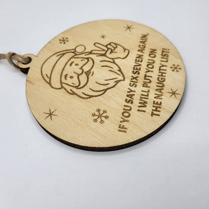 Six Seven Santa Ornament