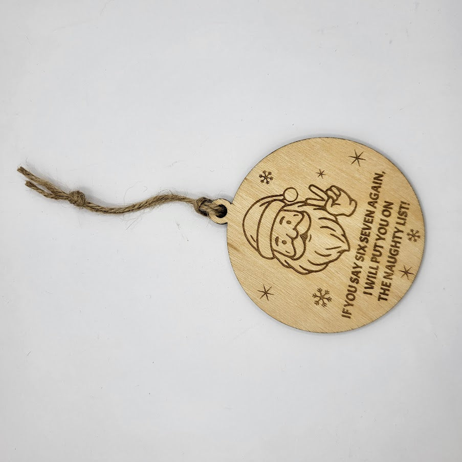 Six Seven Santa Ornament