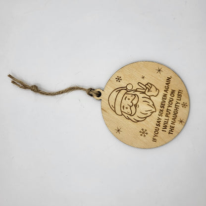 Six Seven Santa Ornament