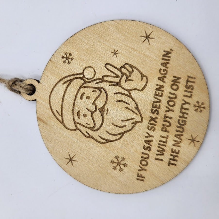 Six Seven Santa Ornament