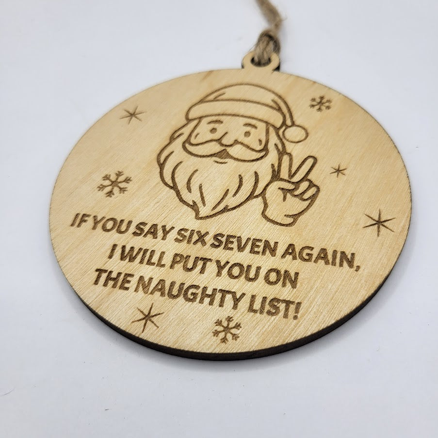 Six Seven Santa Ornament