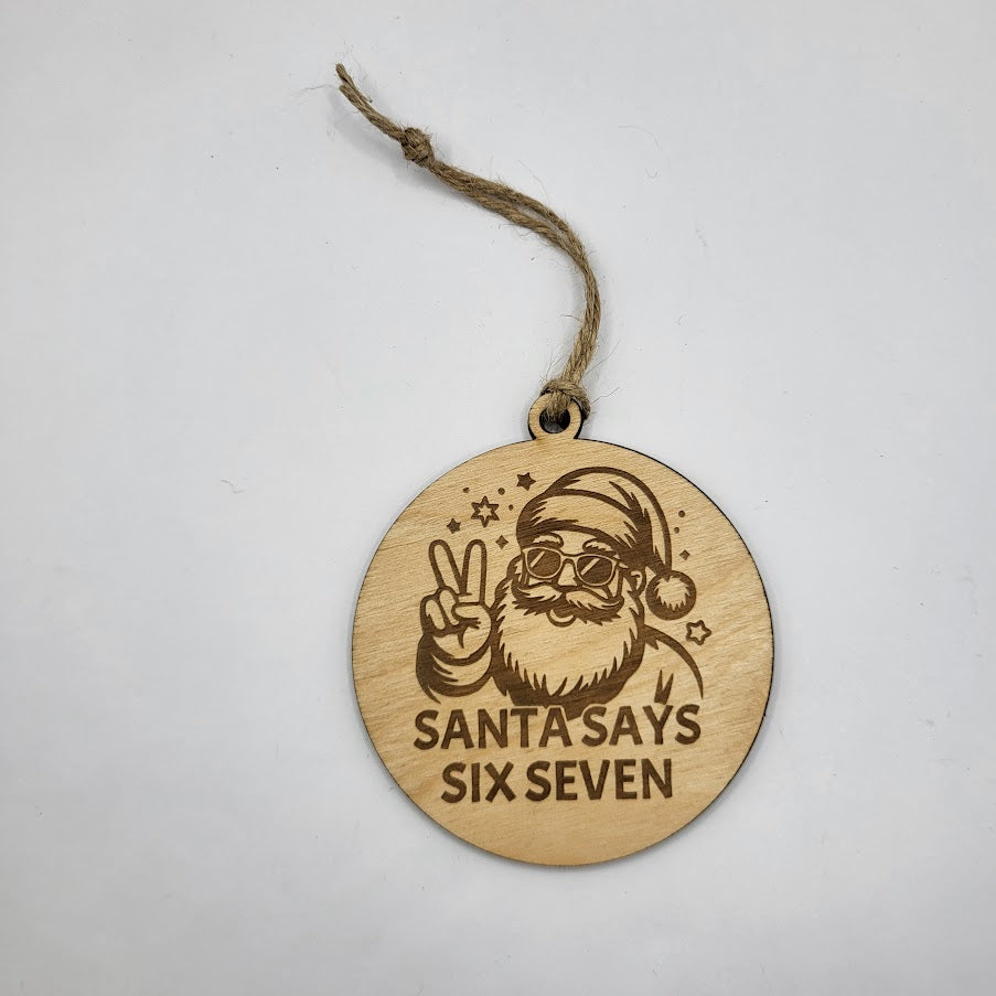Six Seven Santa Ornament