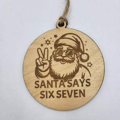 Six Seven Santa Ornament