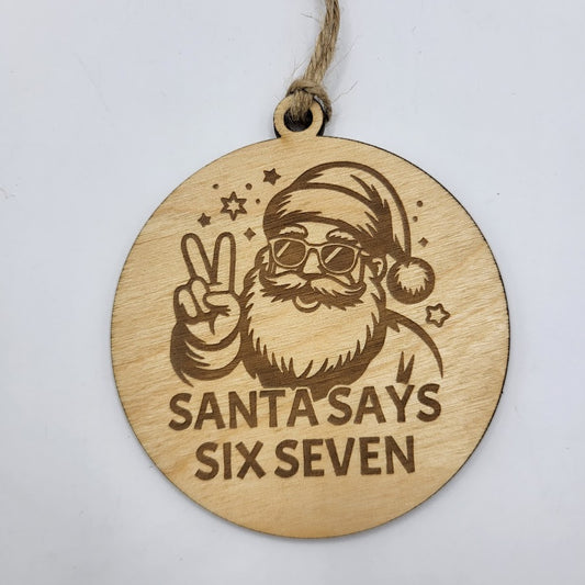 Six Seven Santa Ornament