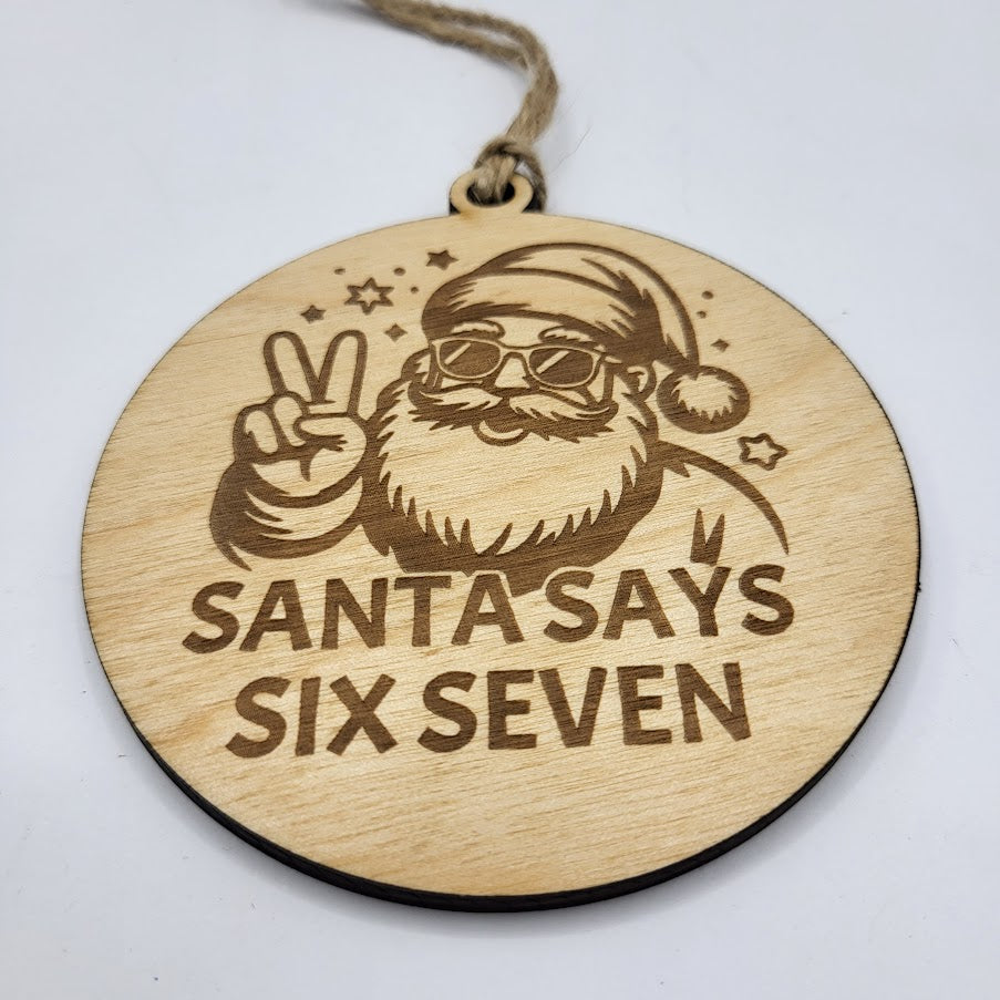 Six Seven Santa Ornament