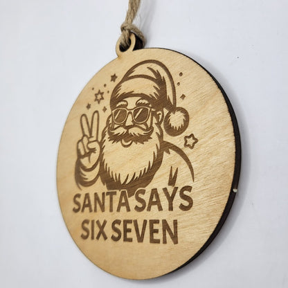 Six Seven Santa Ornament
