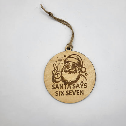 Six Seven Santa Ornament