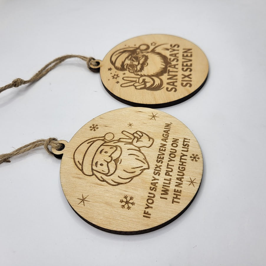 Six Seven Santa Ornament