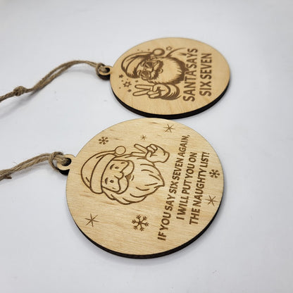 Six Seven Santa Ornament