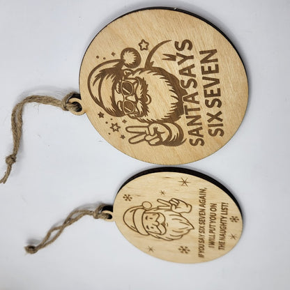 Six Seven Santa Ornament