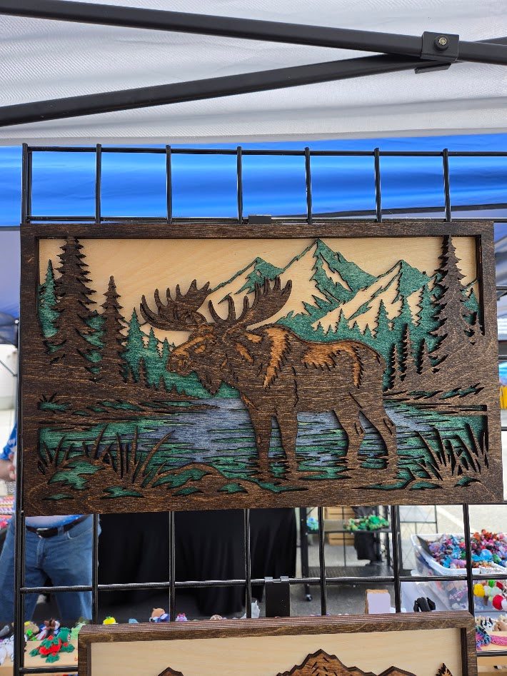Moose Layered Wall Art