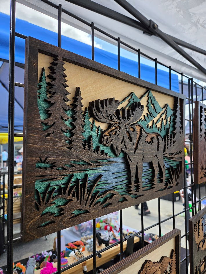 Moose Layered Wall Art