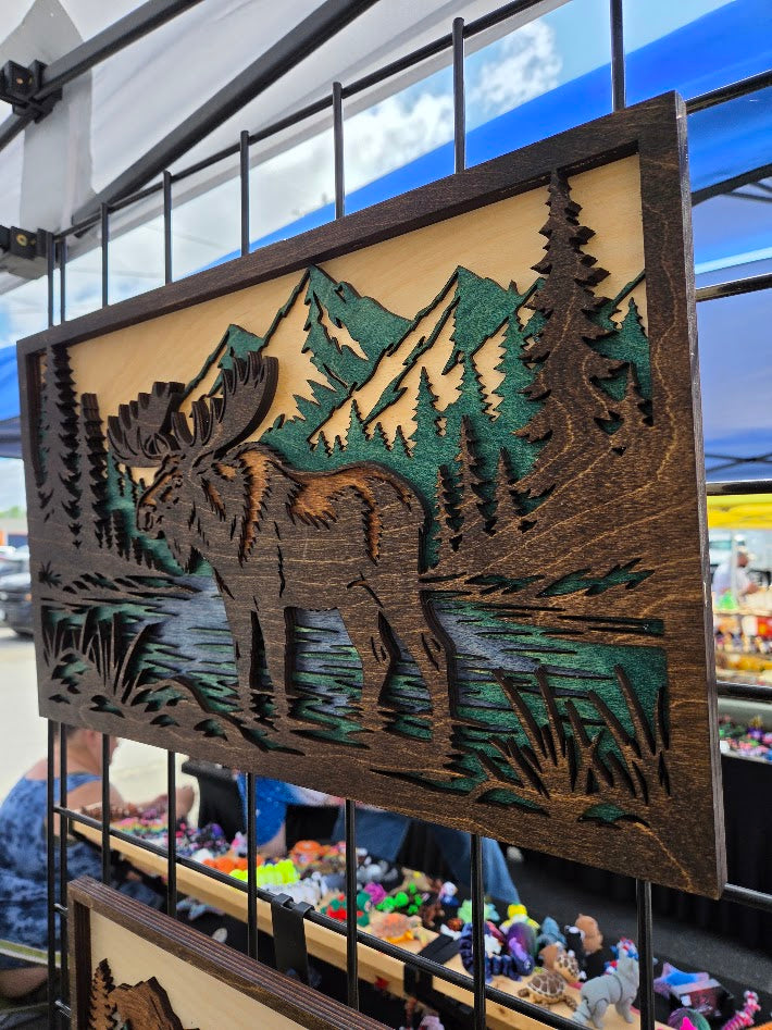 Moose Layered Wall Art