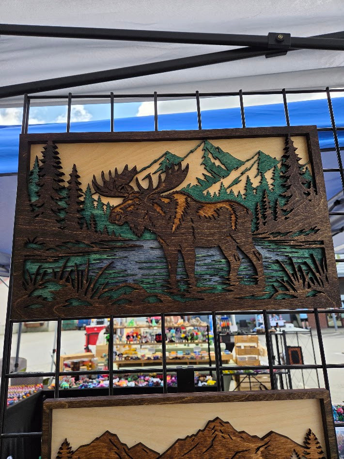 Moose Layered Wall Art