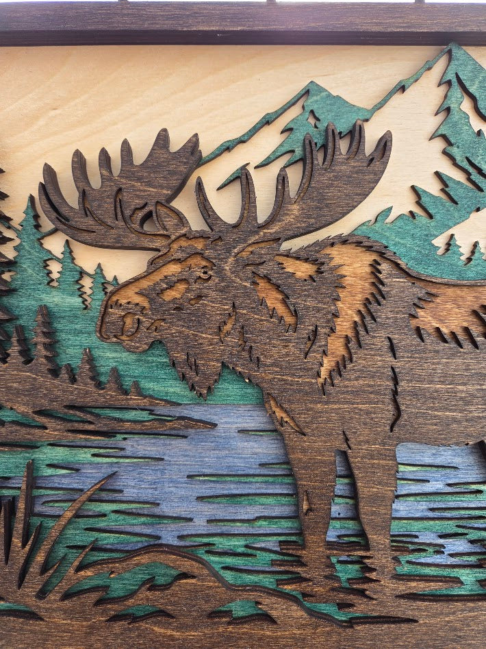 Moose Layered Wall Art