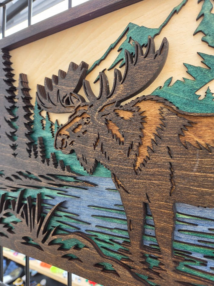 Moose Layered Wall Art